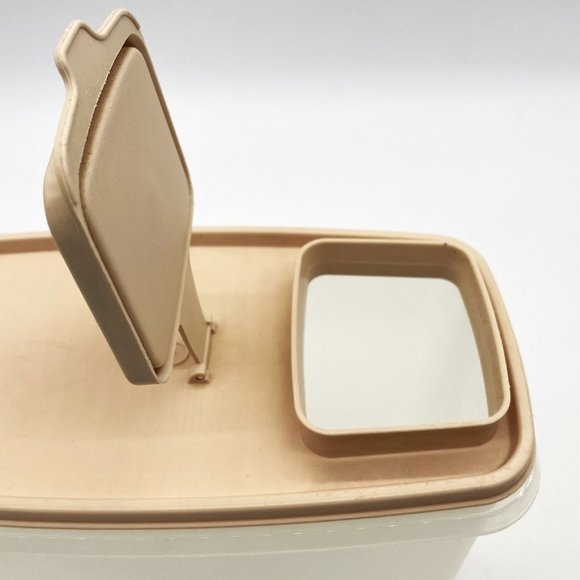 Vtg Tupperware Plastic Storage Container Clear Pink Lid 10" Tall Kitchen Cereal - Picture 3 of 8